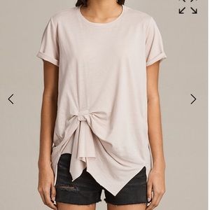 ALL SAINTS Rivera deco tee in cami pink